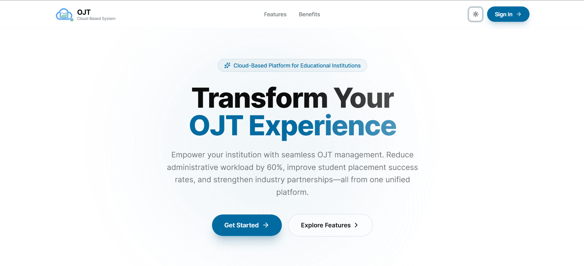 Cloud-Based OJT Monitoring & Journal System screenshot 1