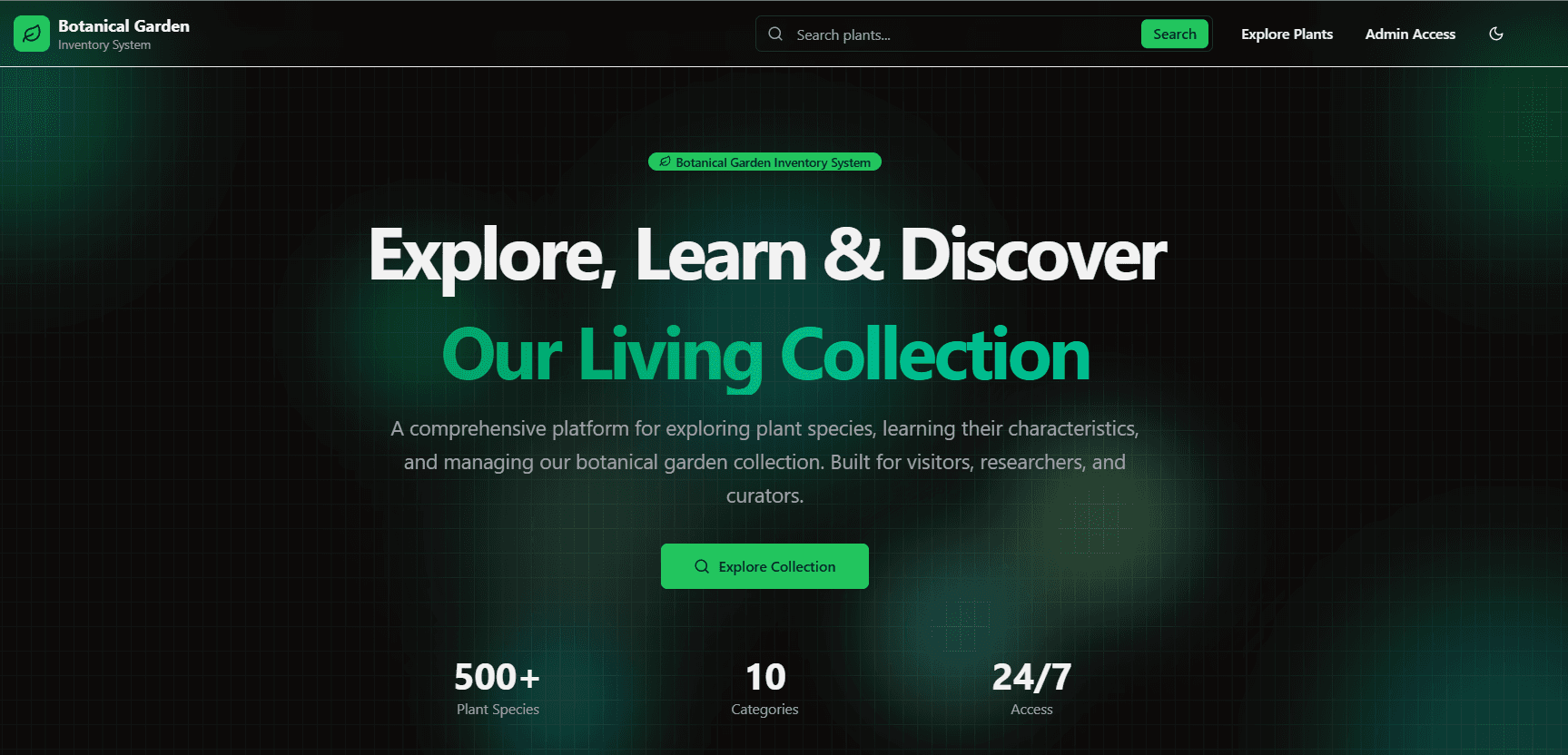 Botanical Inventory System